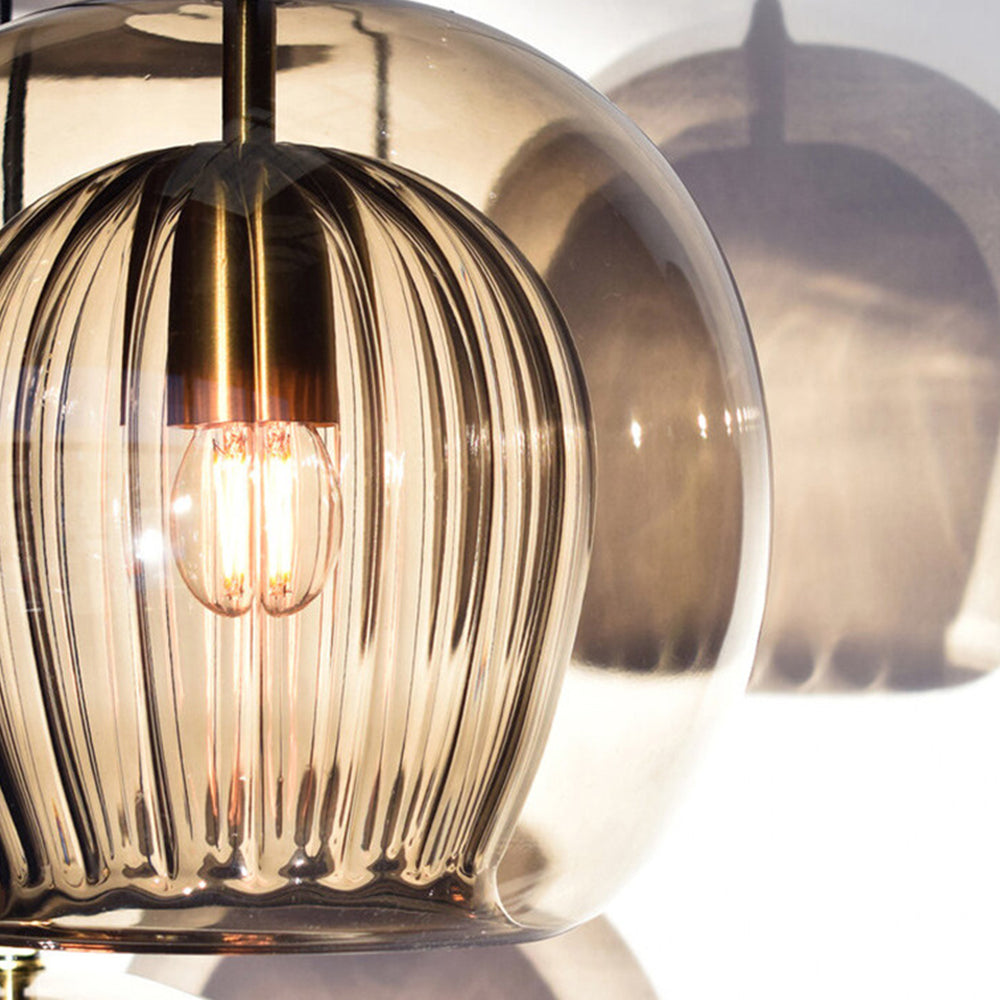Pendant Light Glass Globe with High Clarity Shade and Warm LED for Kitchen and Dining