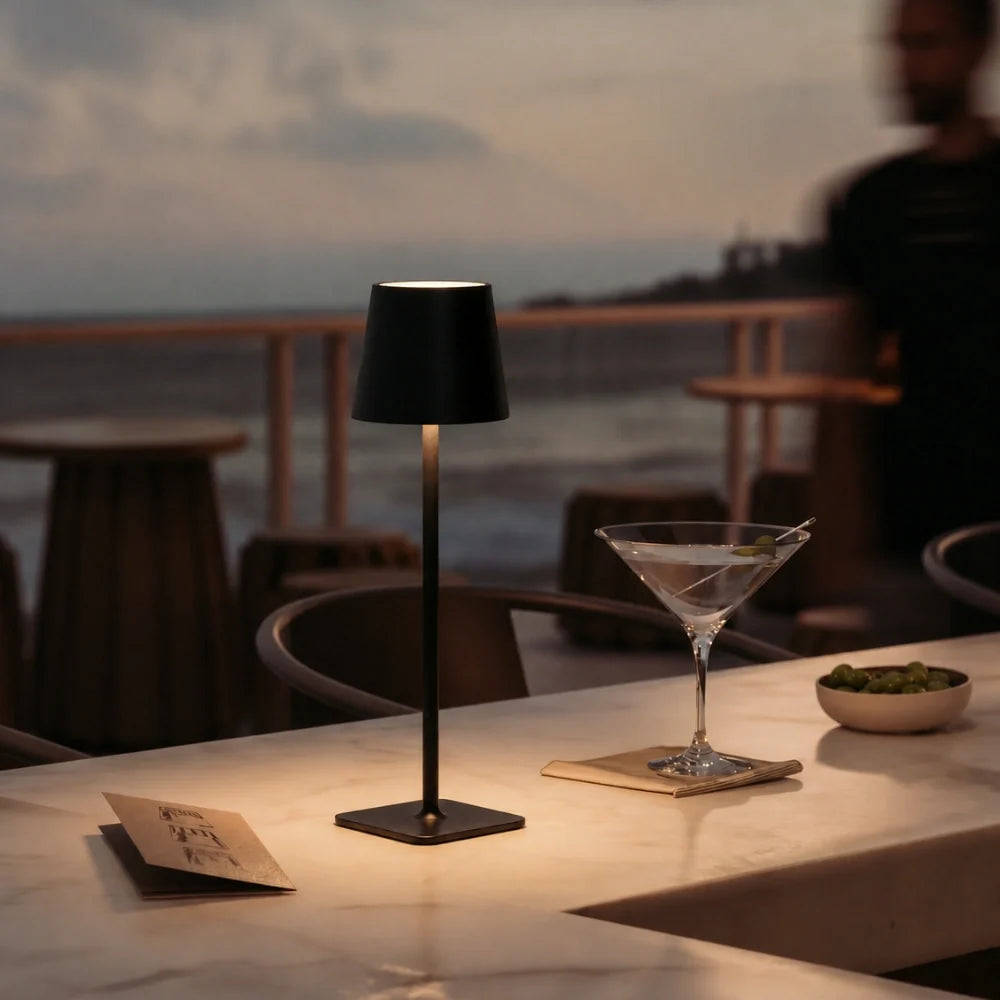 Table Lamp Tall Dimmable Cordless with Minimalist Silhouette for Dining and Bedside