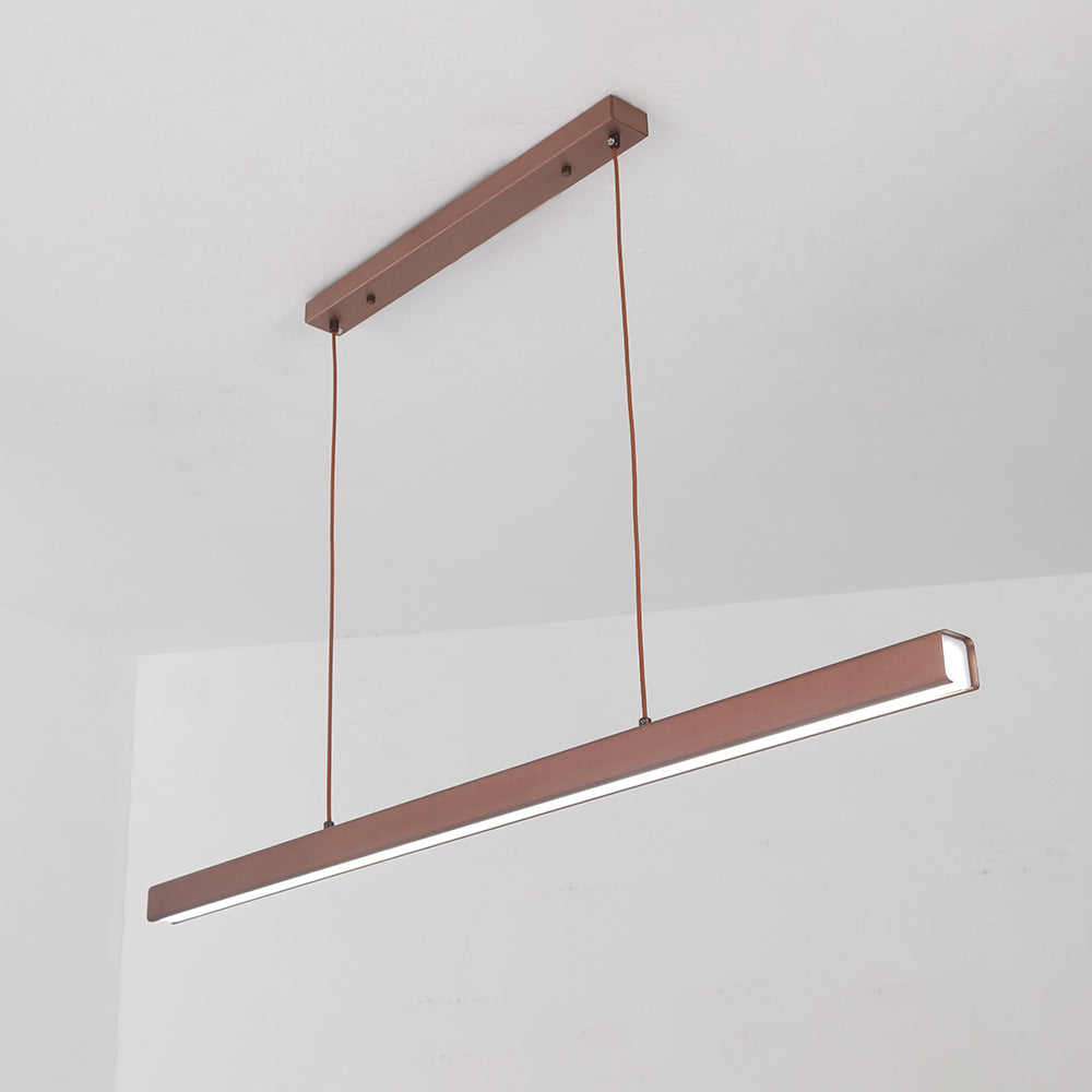 Ceiling Light Linear LED Pendant in Metal for Dining Room and Kitchen Island