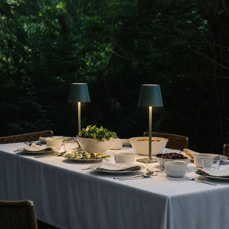 Table Lamp Tall Dimmable Cordless with Minimalist Silhouette for Dining and Bedside