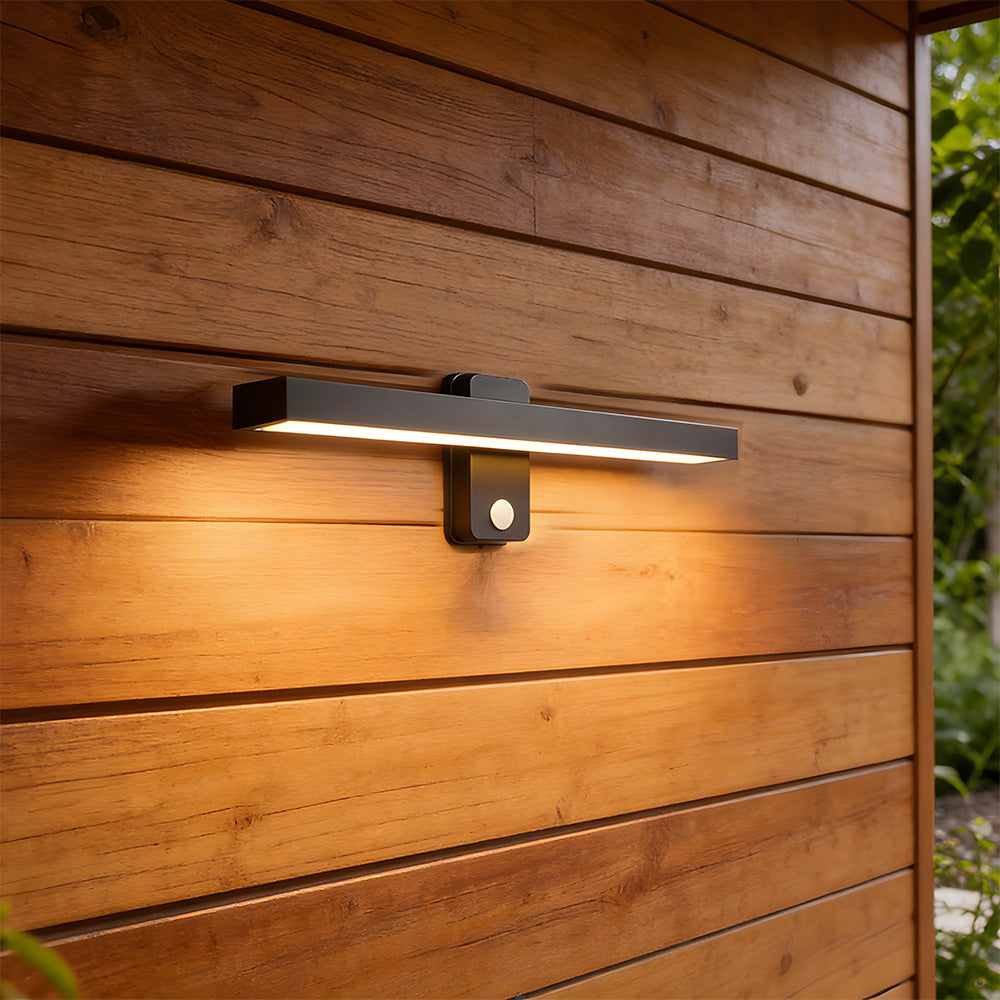 Wall Light Outdoor IP65 Hardwired Aluminium Lamp with Warm White LED and Motion Sensor