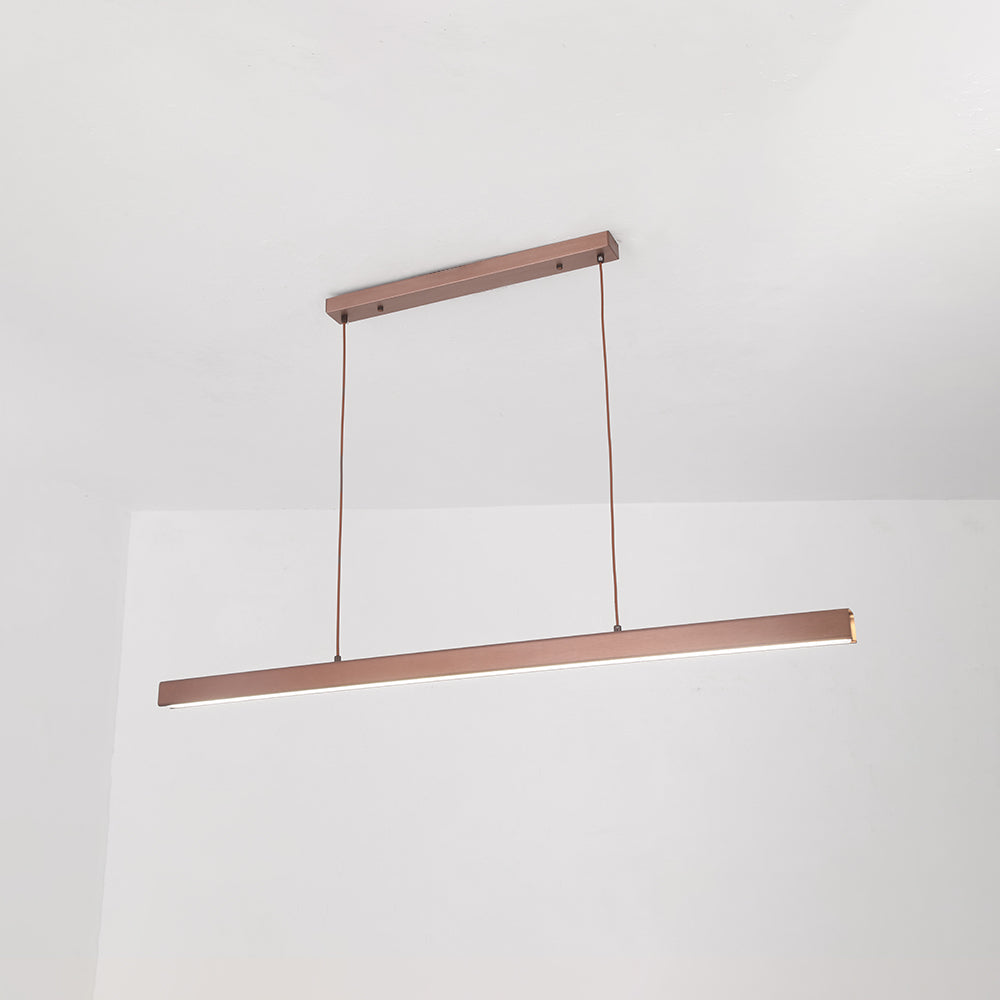 Ceiling Light Linear LED Pendant in Metal for Dining Room and Kitchen Island