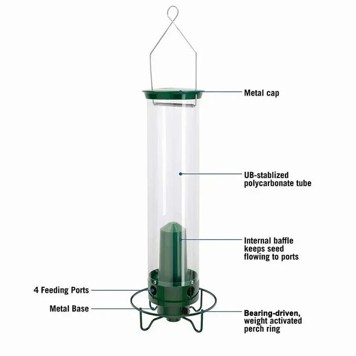 Bird Feeder Squirrel Proof Hanging Design with Weight Activated Perch for Garden