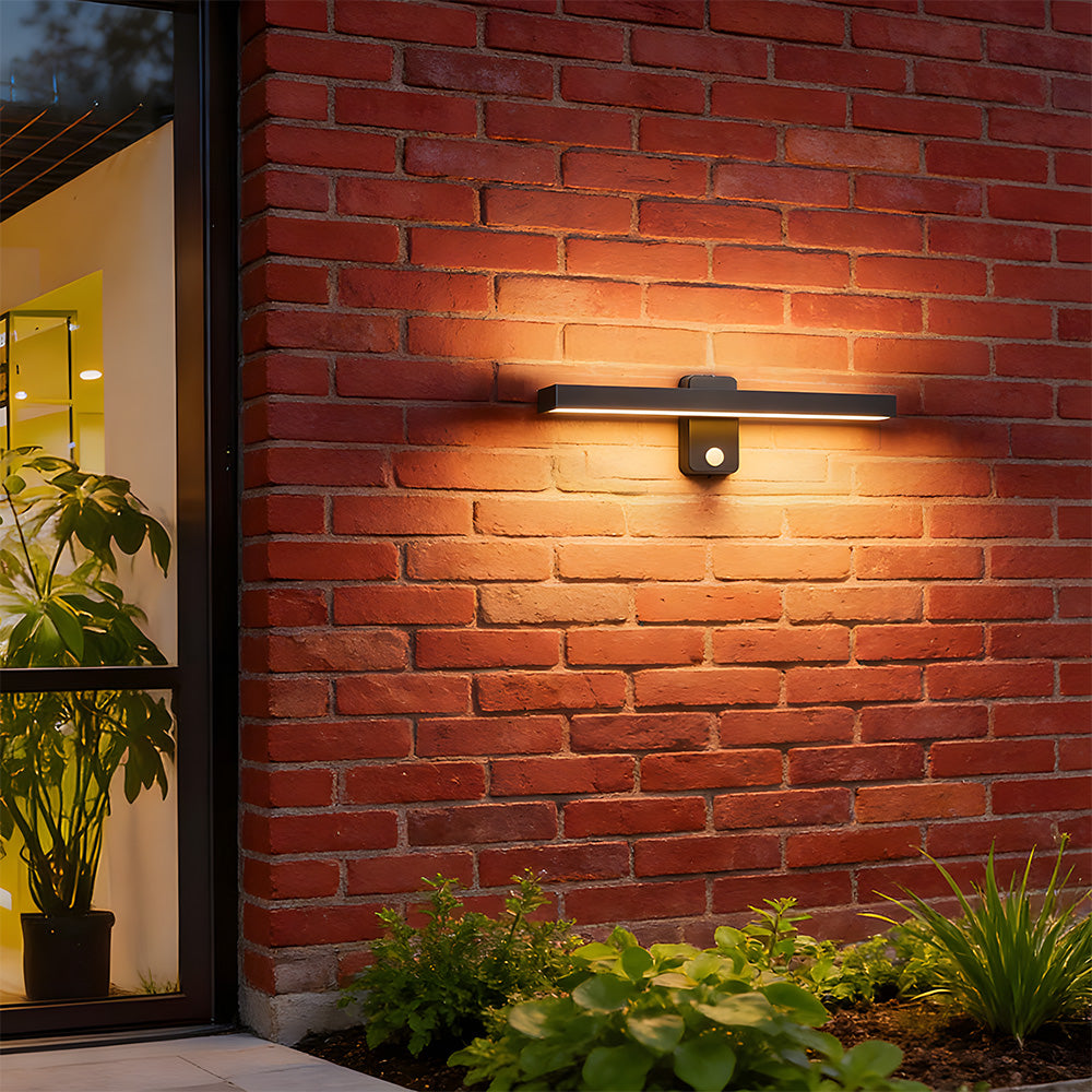 Wall Light Outdoor IP65 Hardwired Aluminium Lamp with Warm White LED and Motion Sensor