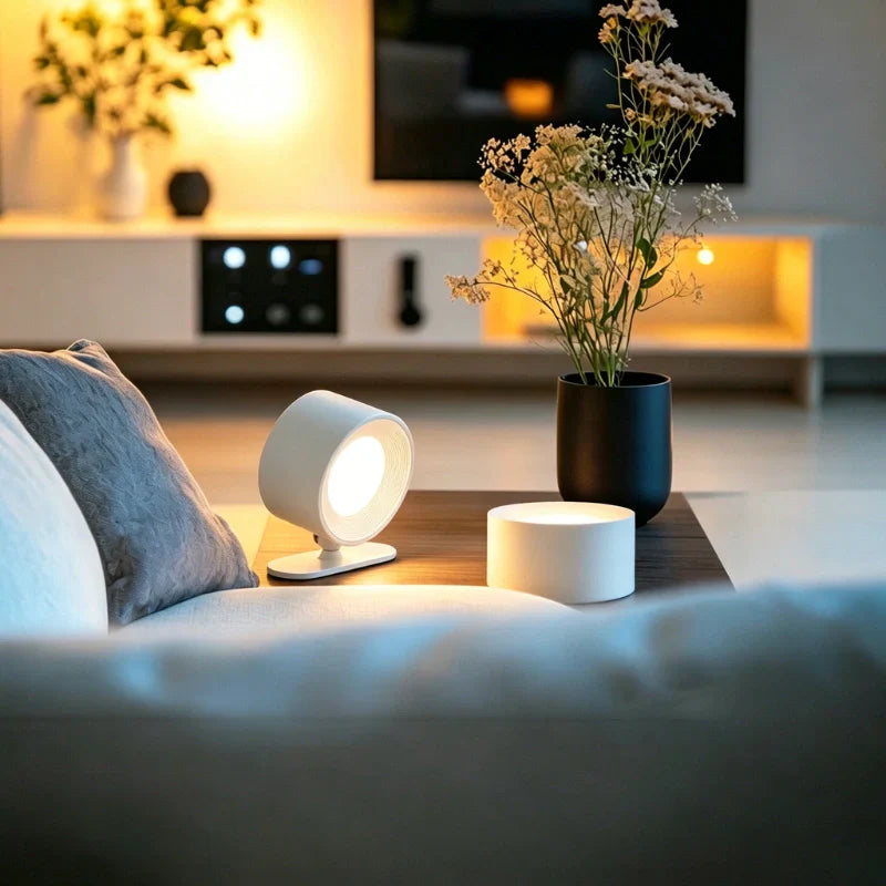 Cordless Lamp Wall Mounted Adjustable Light with Touch or Remote Control