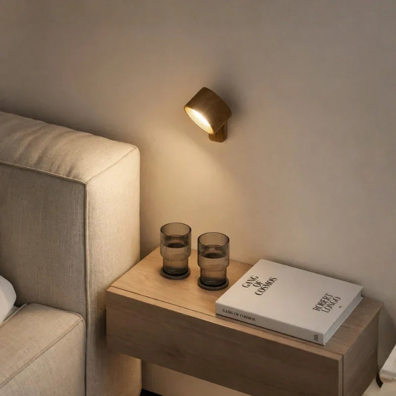 Cordless Lamp Wall Mounted Adjustable Light with Touch or Remote Control