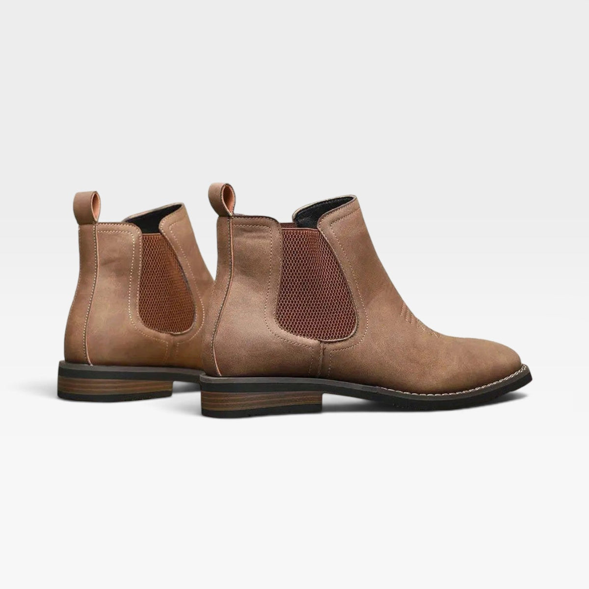 Orthopedic Chelsea Boots for Men with Contoured Footbed and Elastic Side Panels