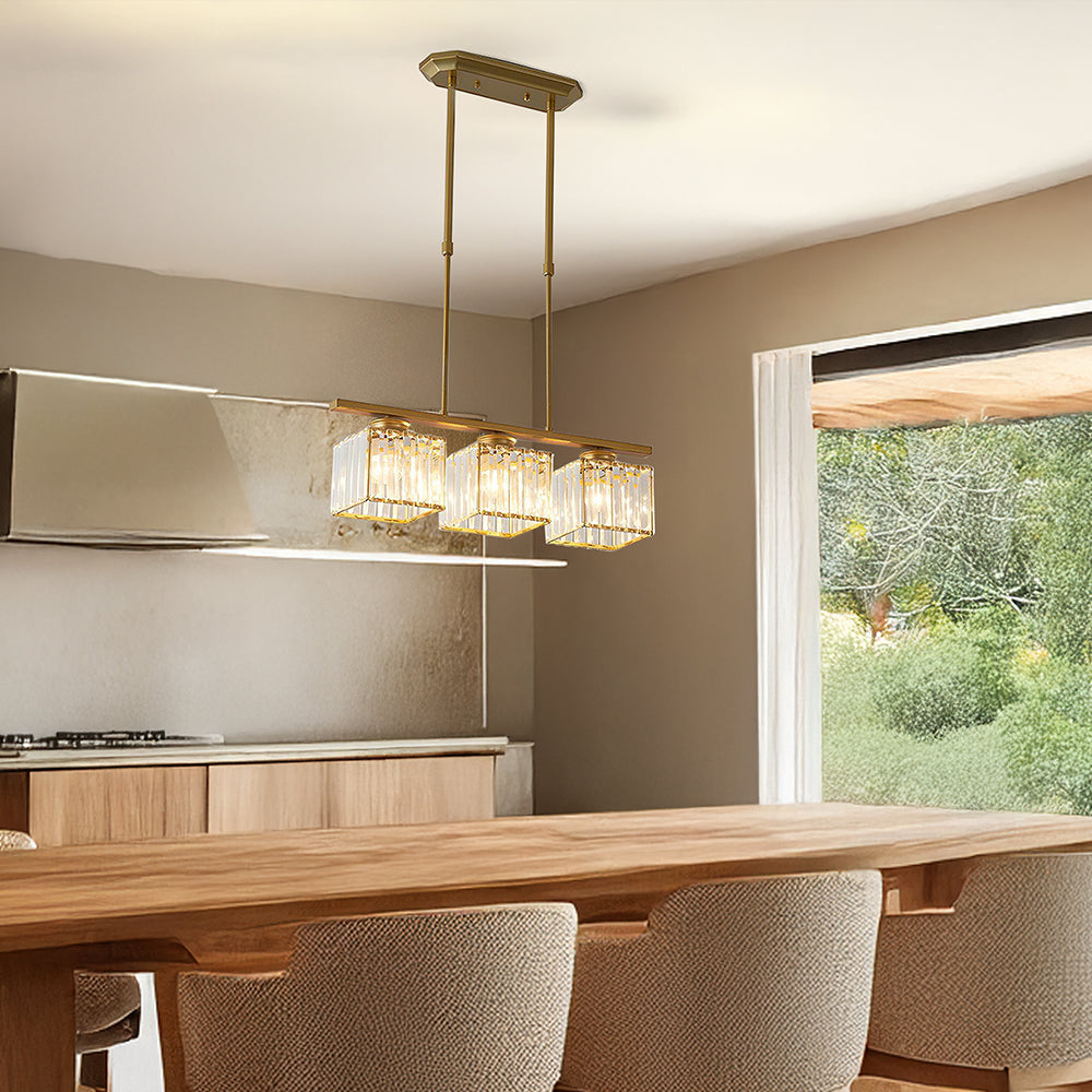 Ceiling Light Multi Head Glass Pendant for Kitchen Island and Dining Room in Nordic Style