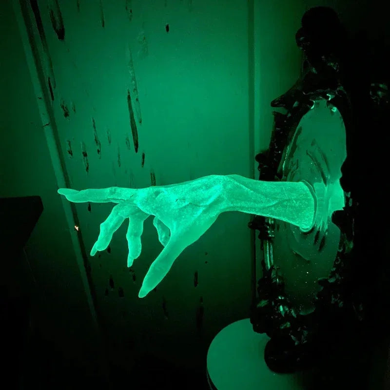 Halloween Decorations Gothic Resin Wall Sculpture with Reaching Hand and Luminous Finish
