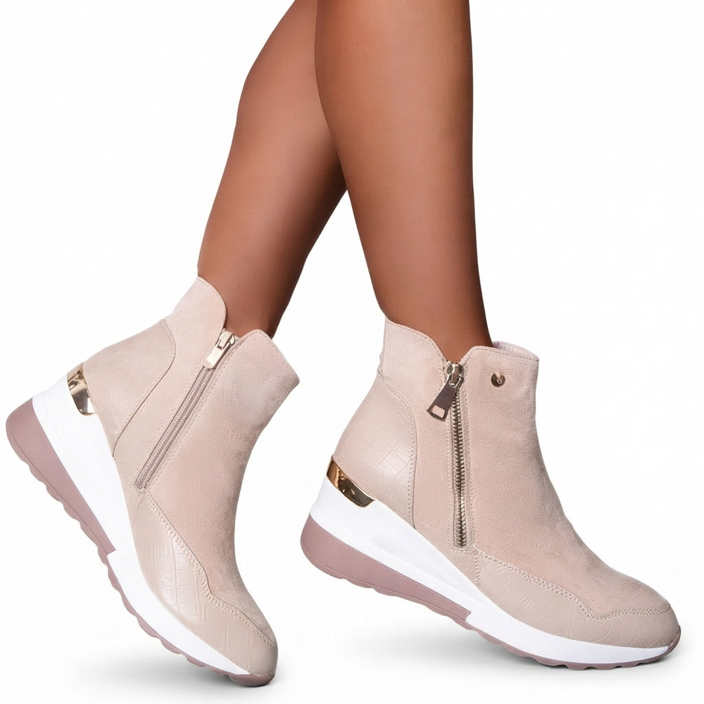 Winter Boots Orthopedic Heeled Ankle Style for Women with Wedge Sole Support