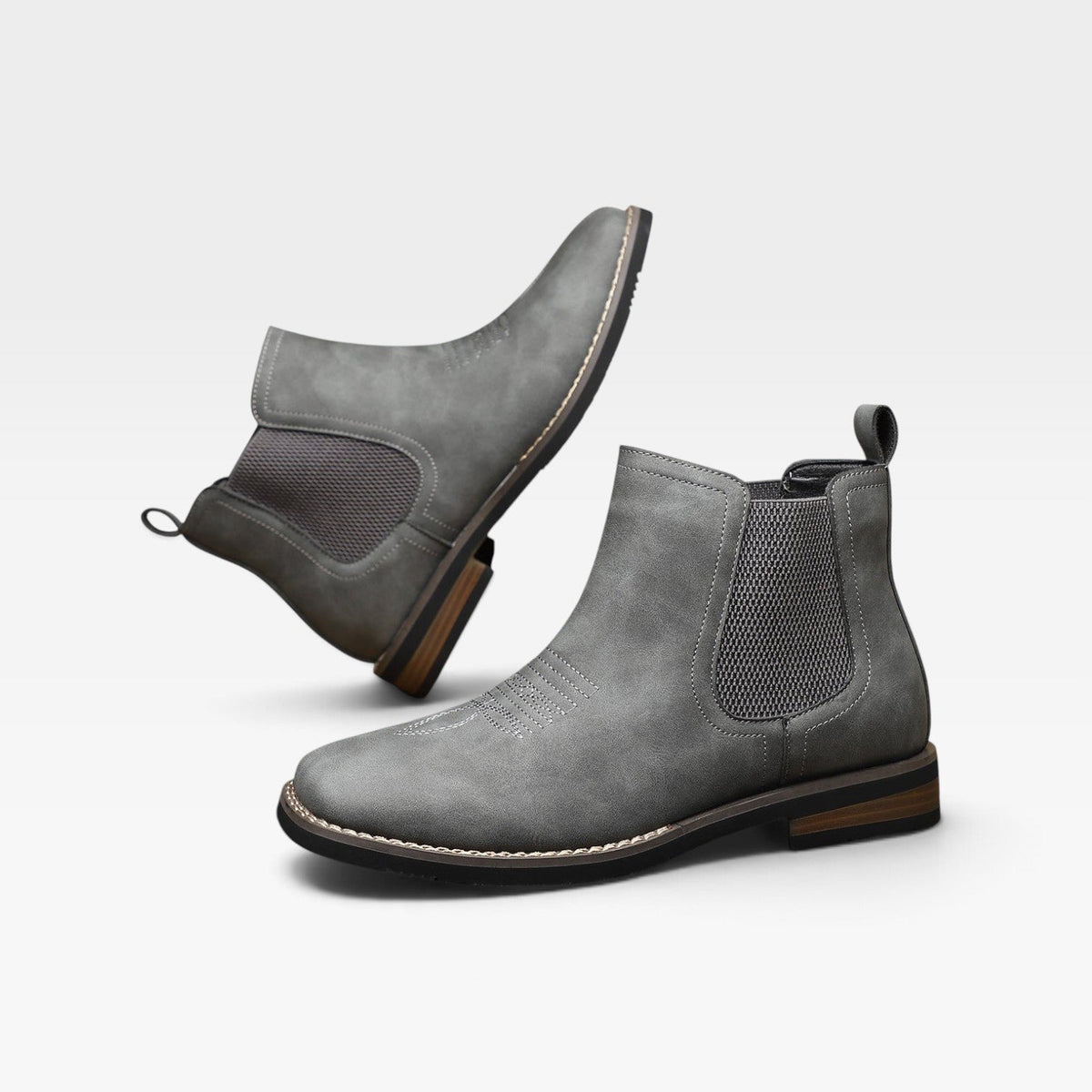 Orthopedic Chelsea Boots for Men with Contoured Footbed and Elastic Side Panels