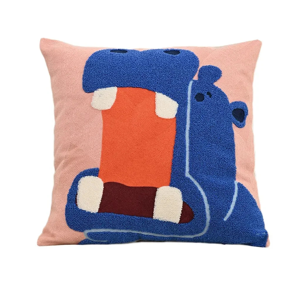 Decorative Throw Pillow Covers for Sofa with Nordic Animal Embroidery and Cushion Design