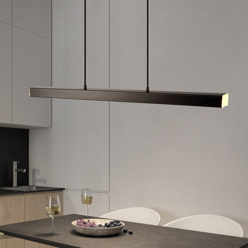Ceiling Light Linear LED Pendant in Metal for Dining Room and Kitchen Island