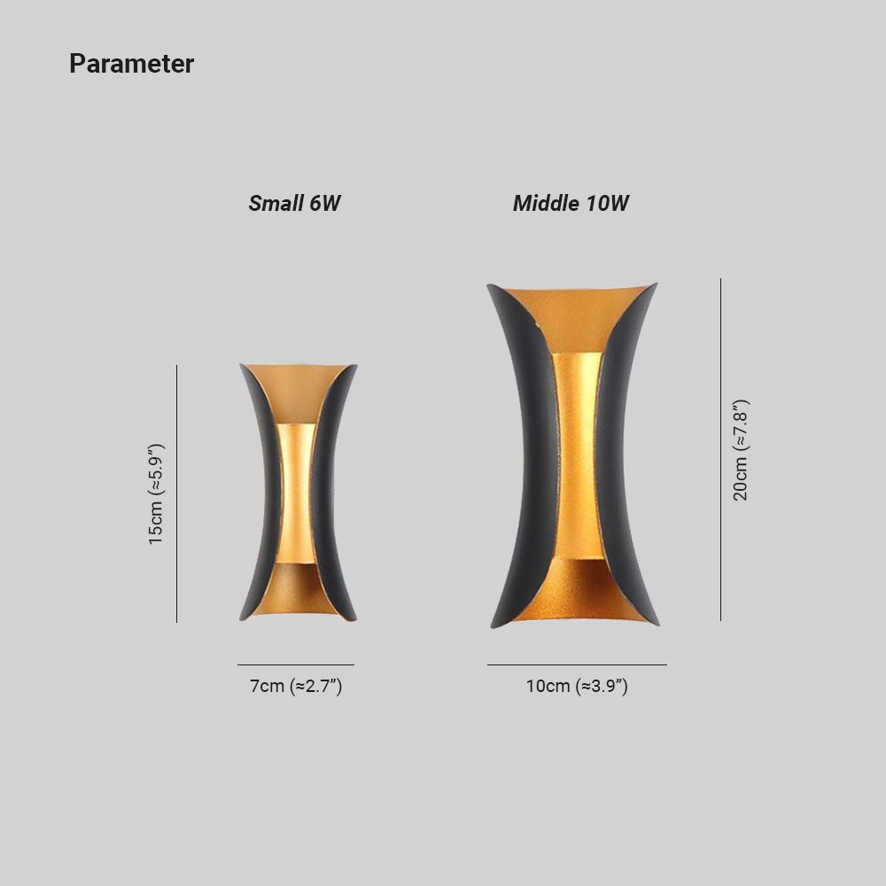 Wall Light Curved Outdoor LED Lamp Mounted Design for Garden and Corridor