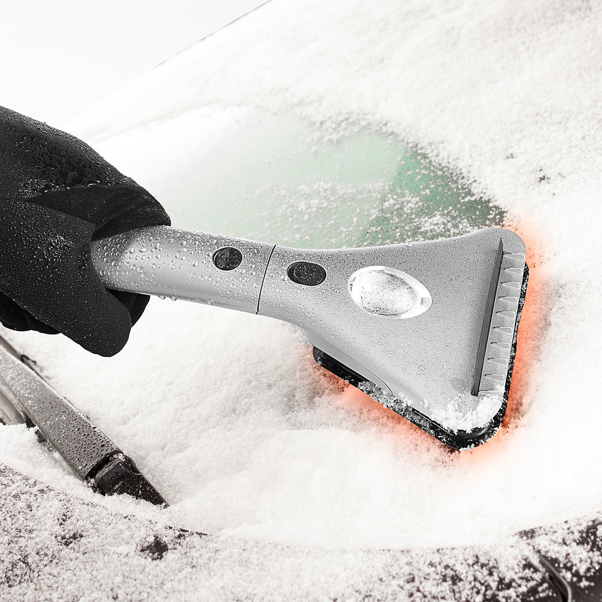 Ice Scraper Heated for Car Windscreen with 12V Plug and Extendable Handle