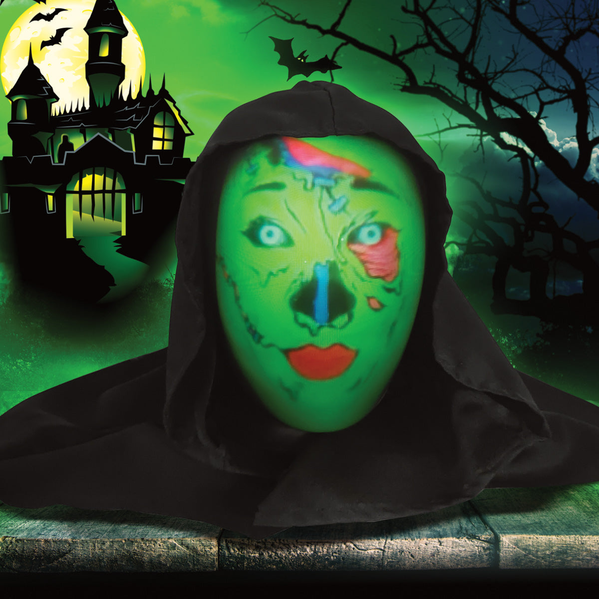 Halloween Decorations Animated Tabletop Talking Ghoul with Built In Projector and Speaker
