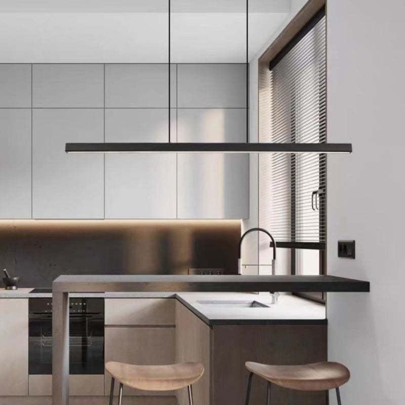 Ceiling Light Linear LED Pendant in Metal for Dining Room and Kitchen Island