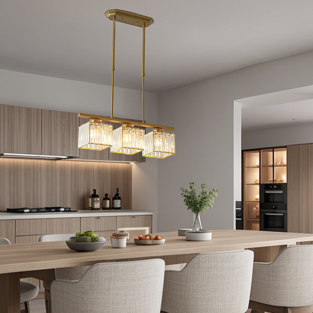 Ceiling Light Multi Head Glass Pendant for Kitchen Island and Dining Room in Nordic Style