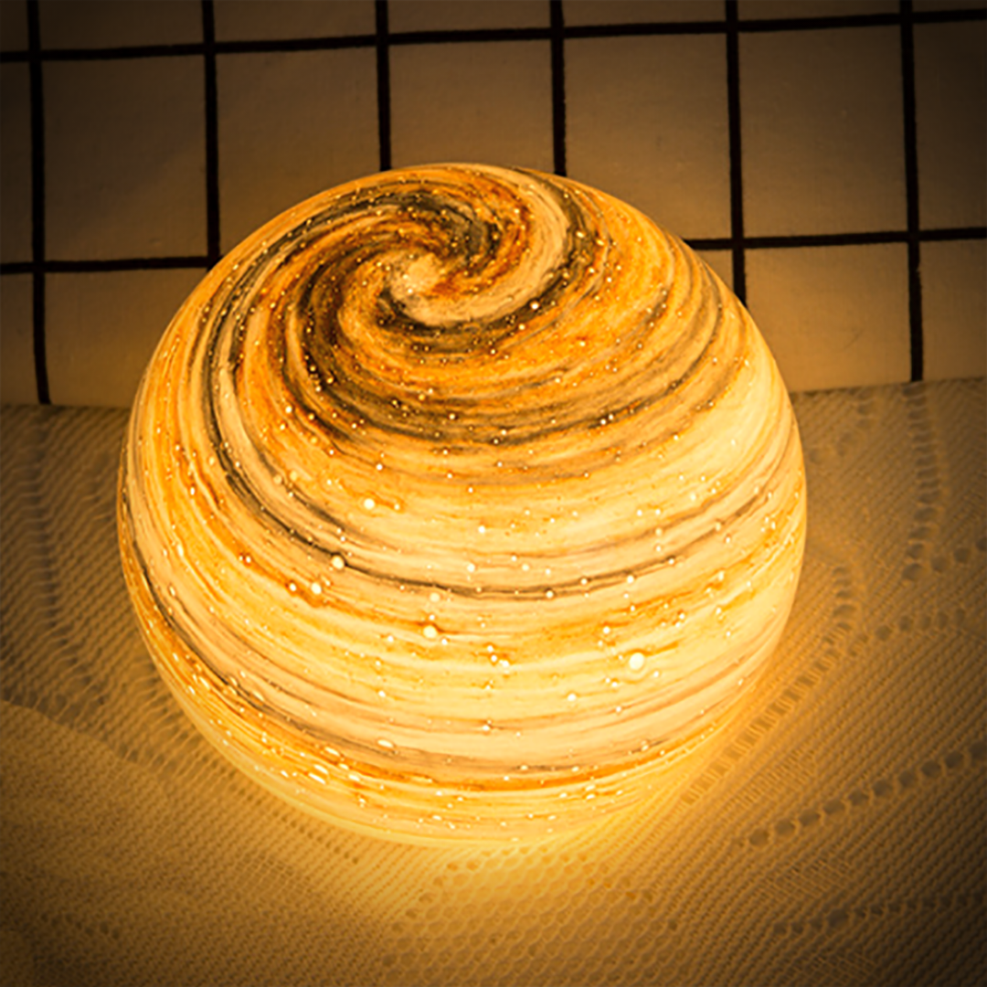 Lamps for Table Bedside Glass Moon Light with Cosmic Detailing for Ambient Rooms