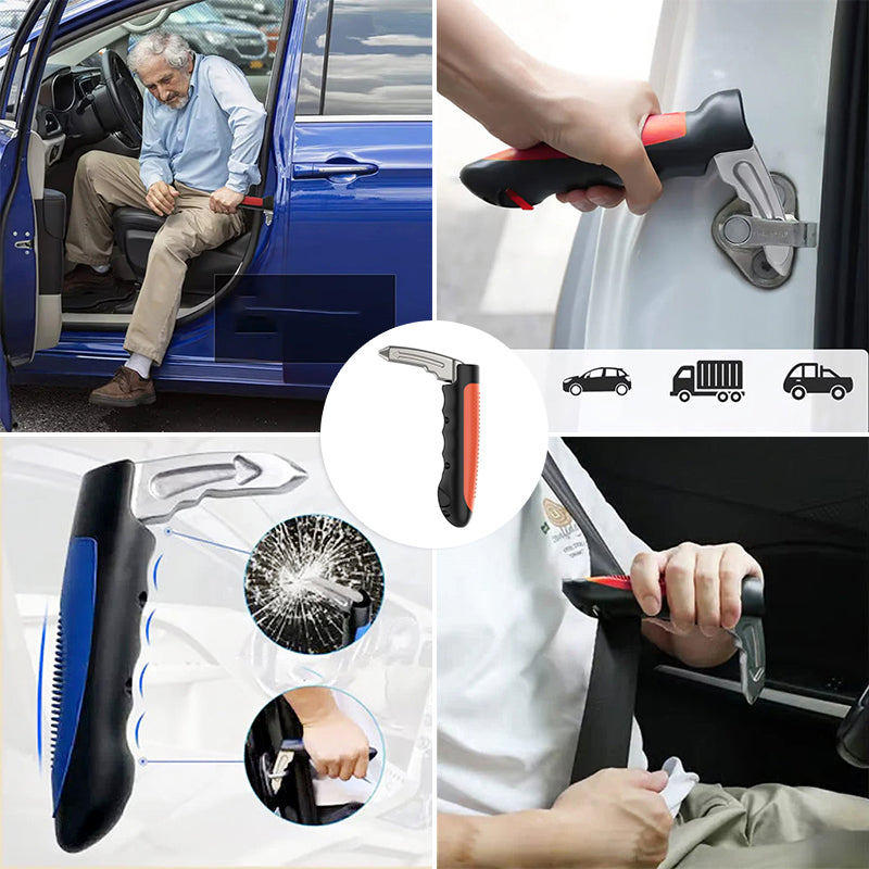 Car Handle Assist Grab Bar with Window Breaker and Seat Belt Cutter for Vehicle Safety