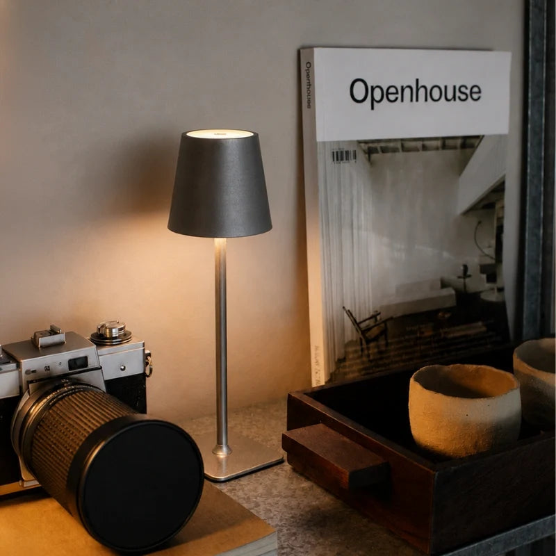 Table Lamp Tall Dimmable Cordless with Minimalist Silhouette for Dining and Bedside