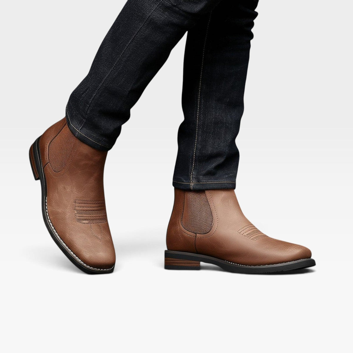 Orthopedic Chelsea Boots for Men with Contoured Footbed and Elastic Side Panels