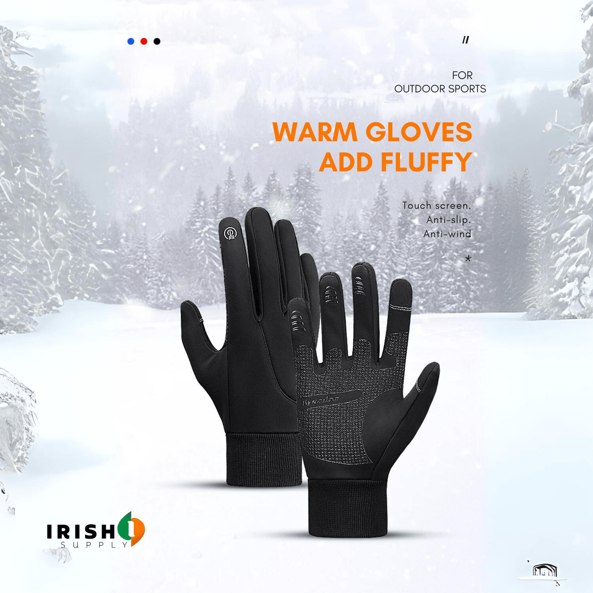 Thermal Gloves Water Resistant Winter Pair for Cycling and Outdoor Sports