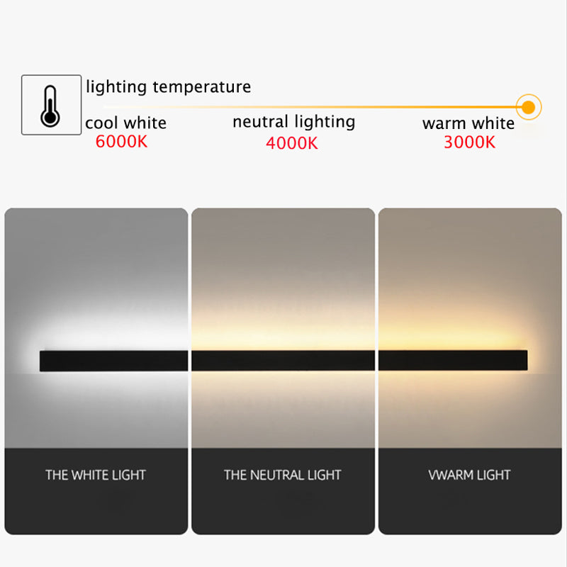 Wall Light Outdoor LED Lamp with Slim Linear Bar Design for Garden and Patio
