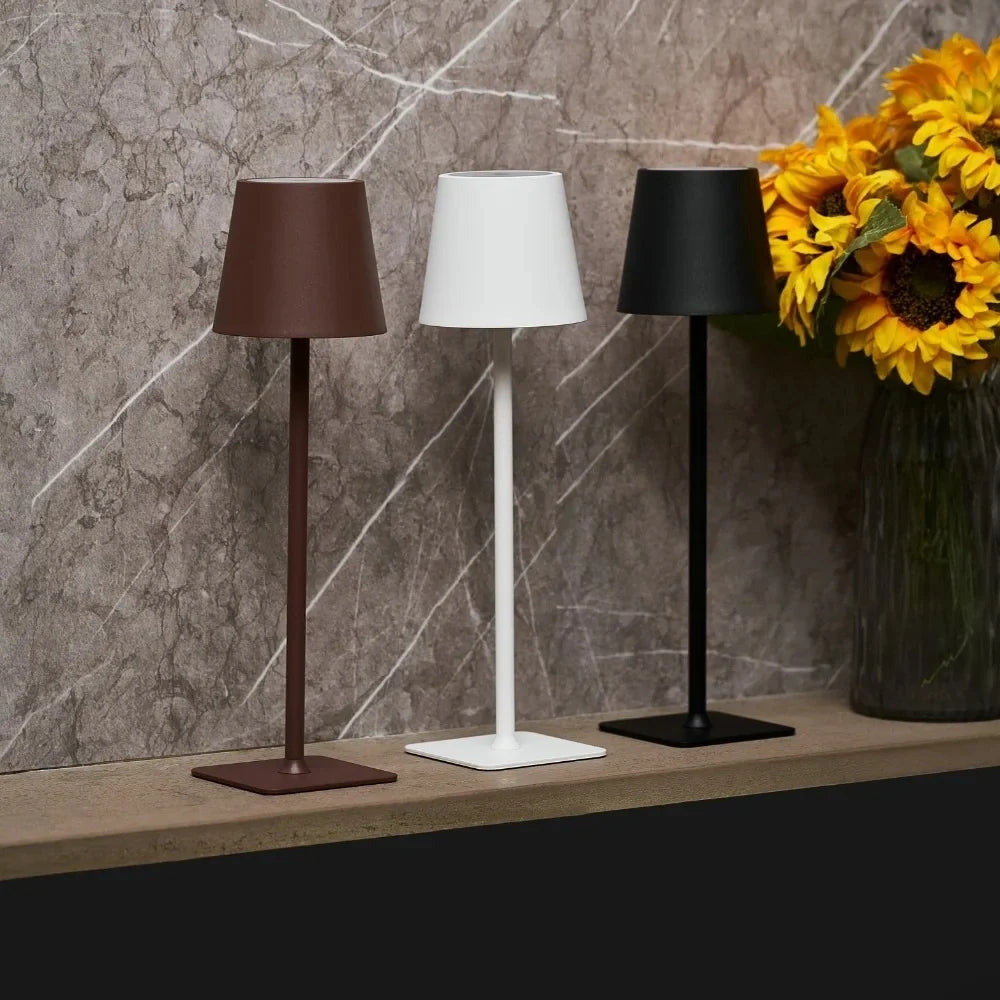 Table Lamp Tall Dimmable Cordless with Minimalist Silhouette for Dining and Bedside