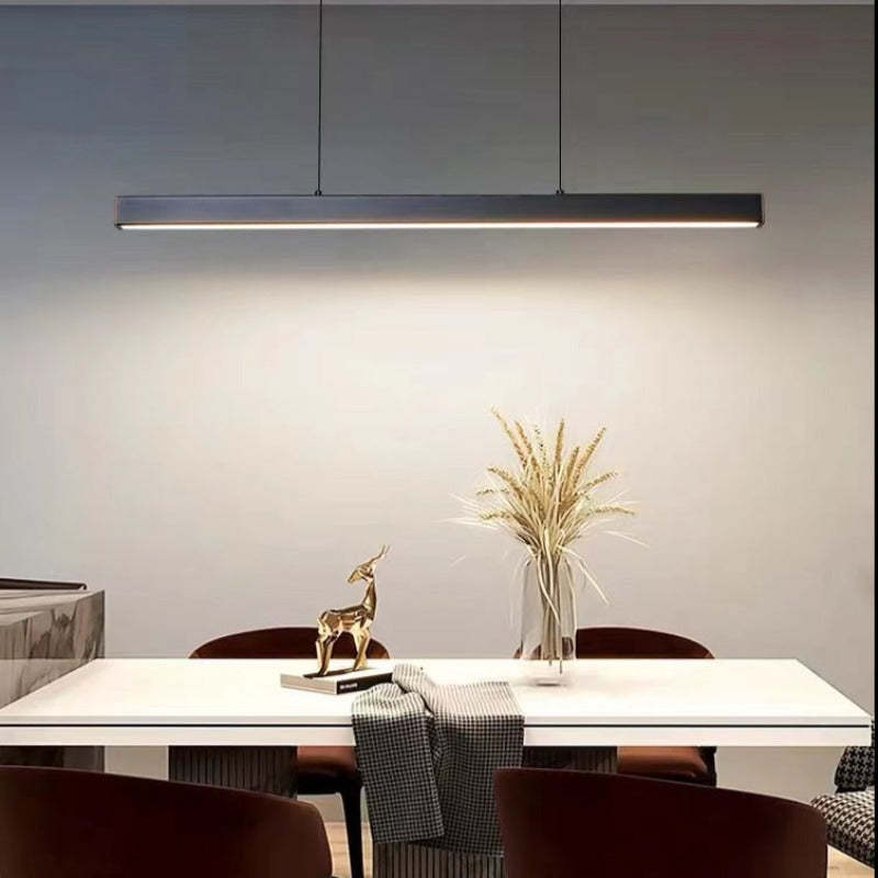 Ceiling Light Linear LED Pendant in Metal for Dining Room and Kitchen Island
