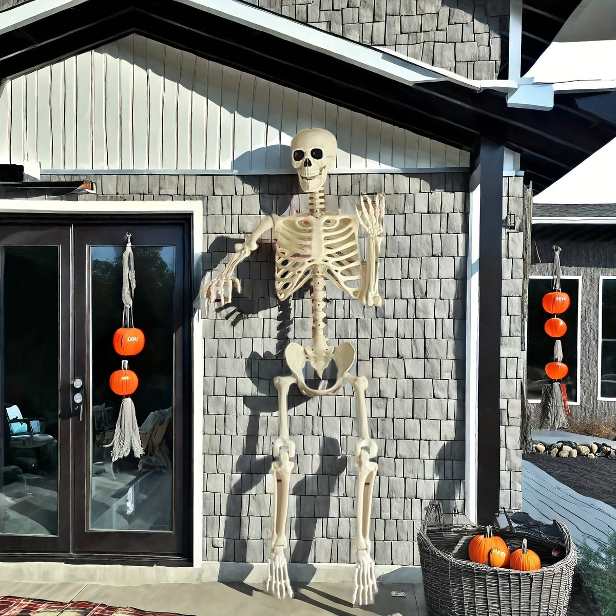 Halloween Skeleton Posable 5.5 ft Display Figure for Indoor and Outdoor Scenes
