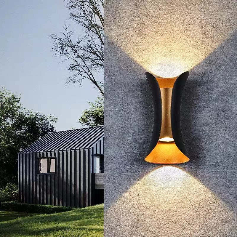 Wall Light Curved Outdoor LED Lamp Mounted Design for Garden and Corridor