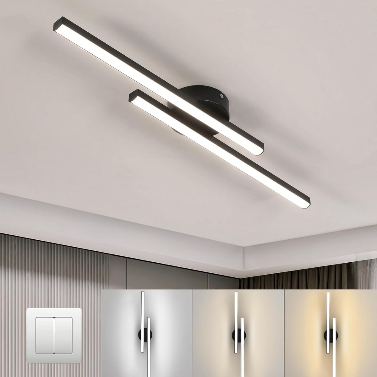 Ceiling Light LED Flush Mount Ultra Slim Aluminium Ring for Bedroom and Living Room