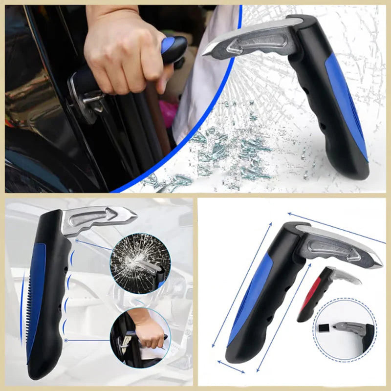 Car Handle Assist Grab Bar with Window Breaker and Seat Belt Cutter for Vehicle Safety