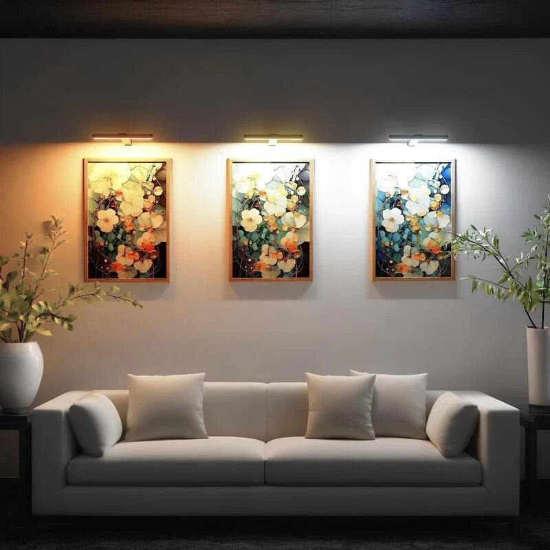Wall Light Cordless Picture Lamp for Artwork with Rechargeable Battery and Slim Arm