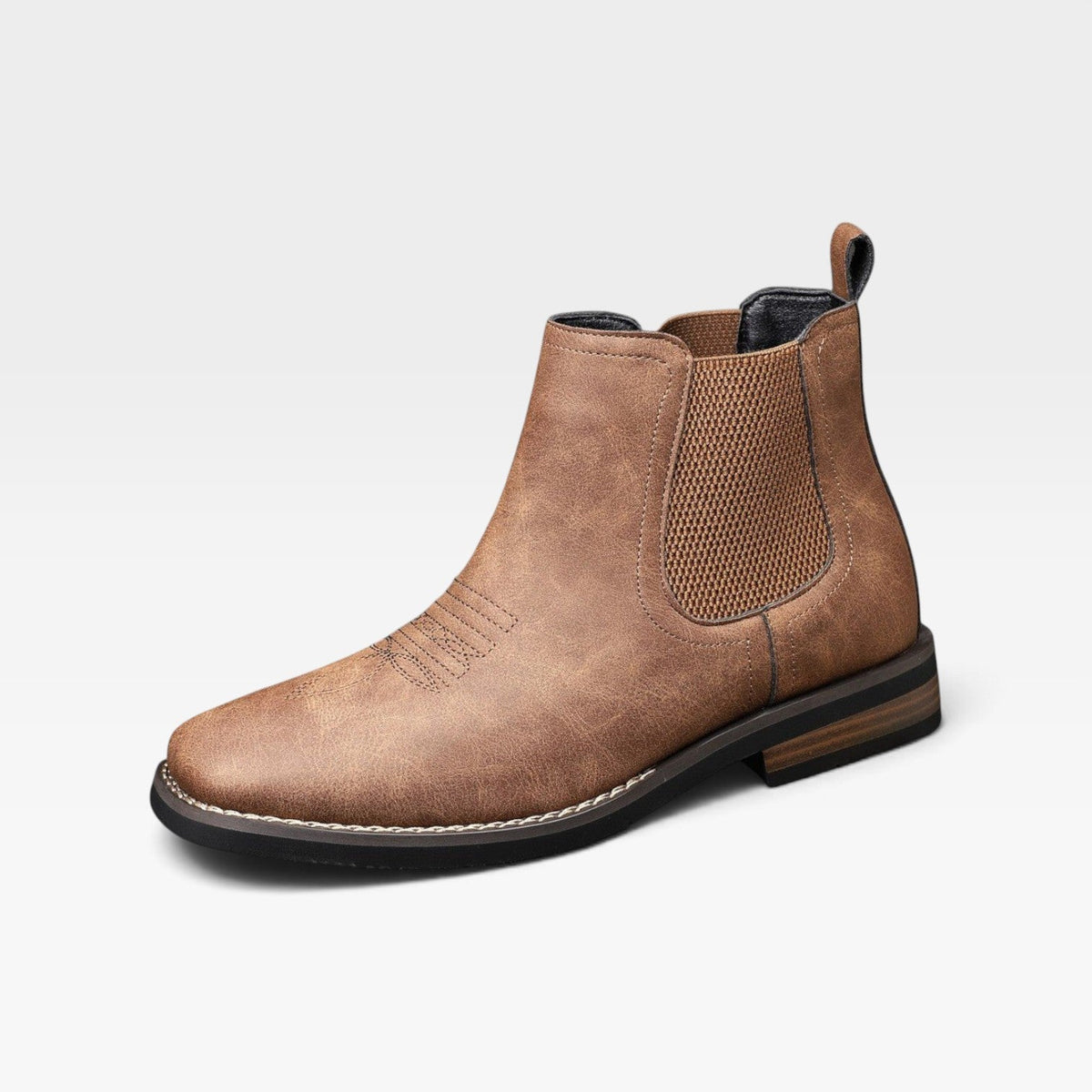 Orthopedic Chelsea Boots for Men with Contoured Footbed and Elastic Side Panels