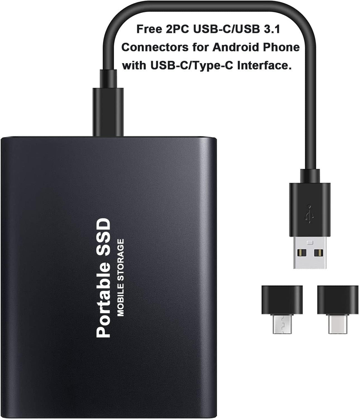 SSD Drive 1TB External Portable Hard Storage Compatible with PC and Mac
