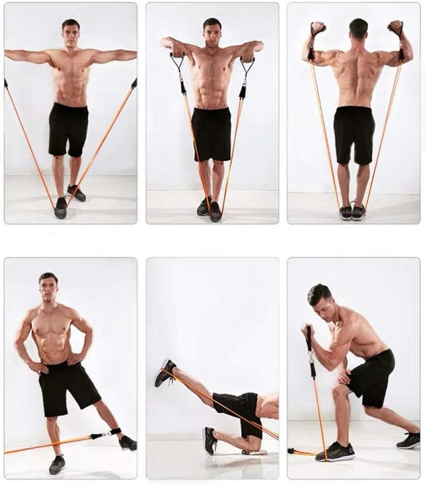 Resistance Bands Set 11 Piece Fitness Kit with Handles Anchor and Ankle Straps