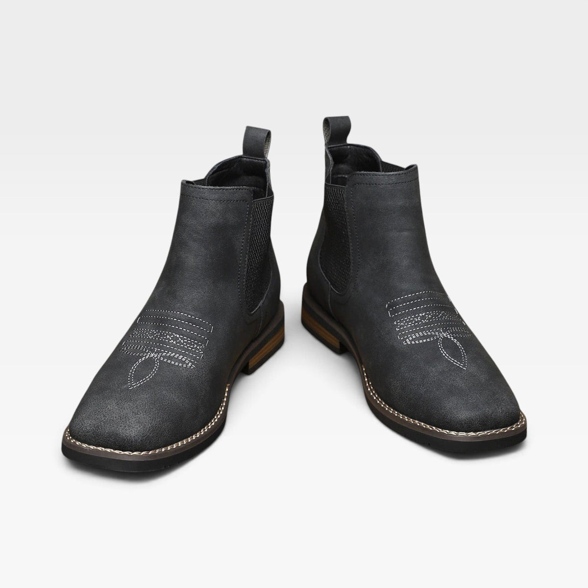 Orthopedic Chelsea Boots for Men with Contoured Footbed and Elastic Side Panels