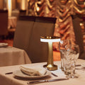 Table Lamp Portable Dimmable with Retro Shade and Rechargeable Battery for Dining