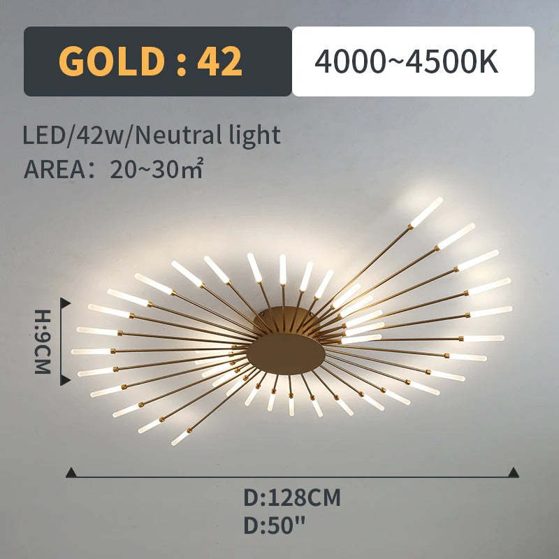 Ceiling Light Flush Mount LED with Linear Spiral Burst Design for Living Room