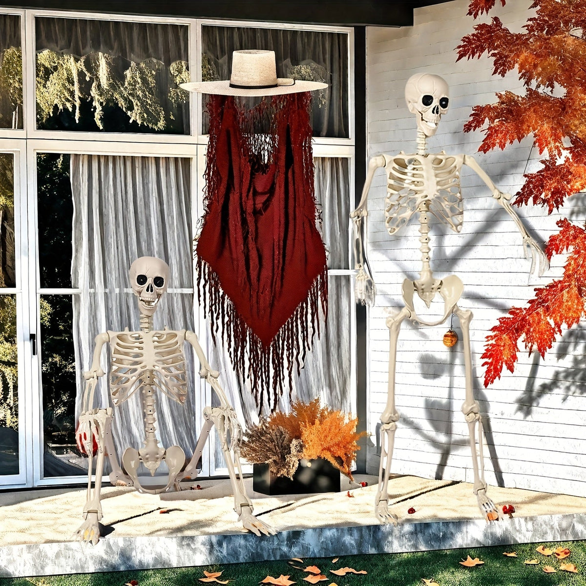 Halloween Skeleton Posable 5.5 ft Display Figure for Indoor and Outdoor Scenes