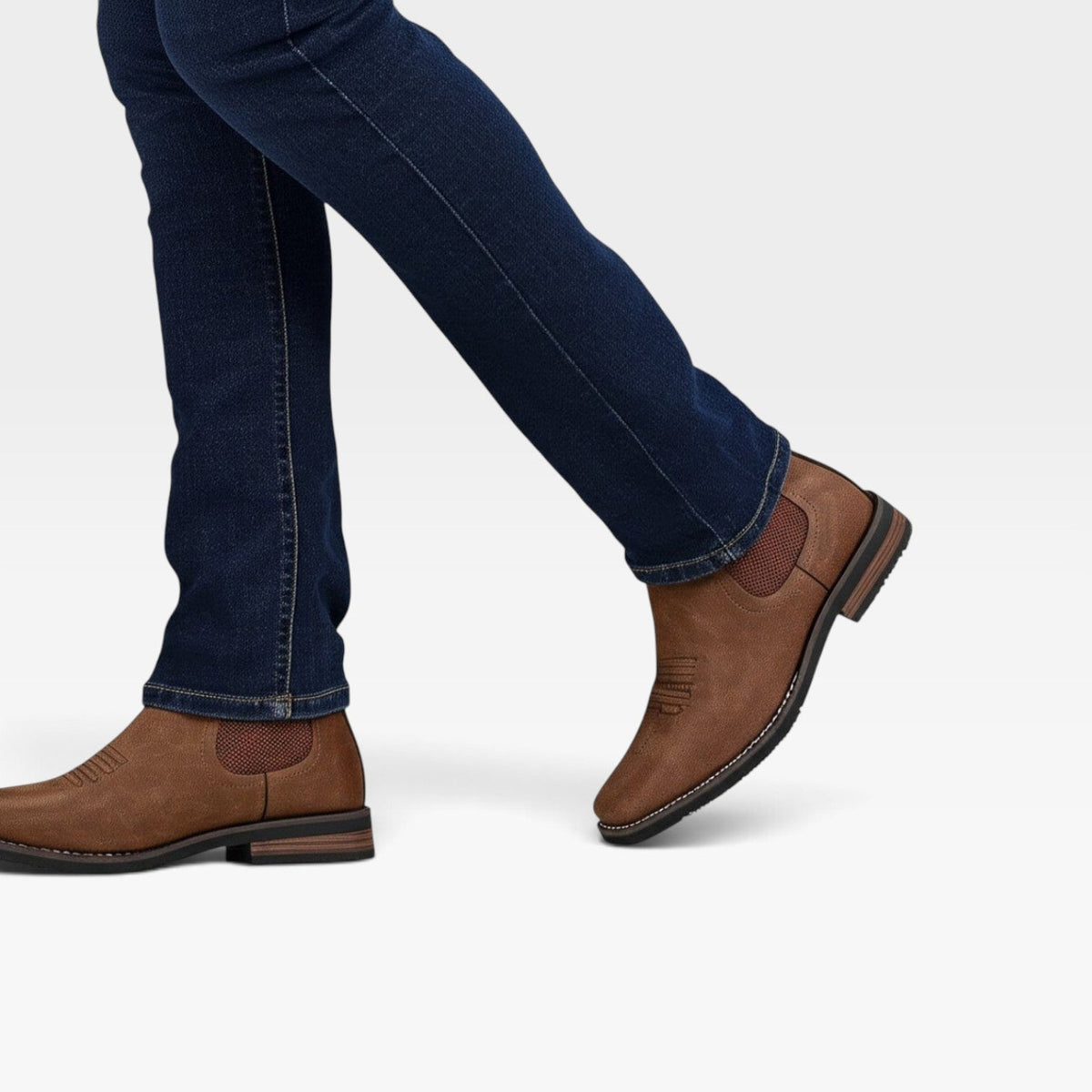 Orthopedic Chelsea Boots for Men with Contoured Footbed and Elastic Side Panels