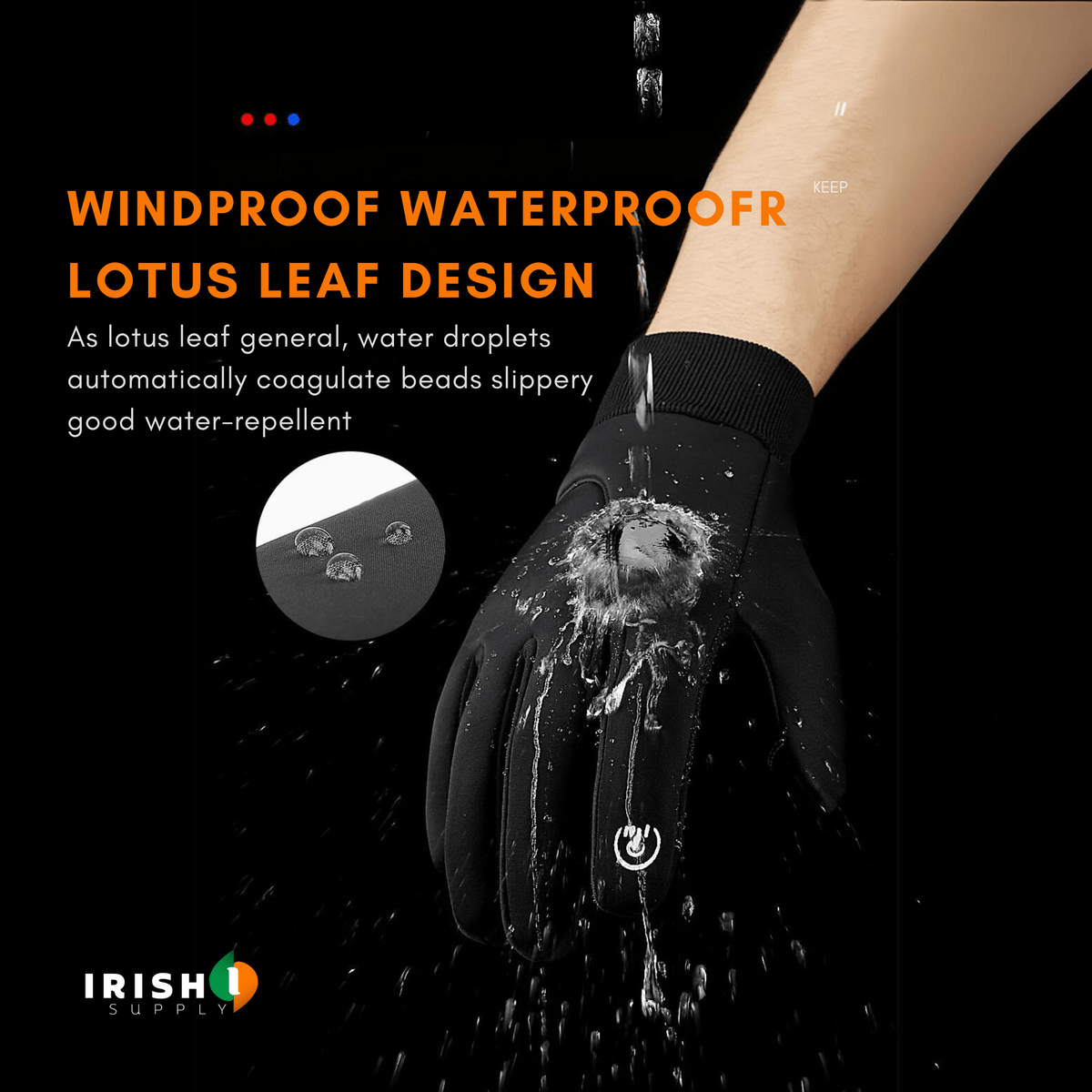 Thermal Gloves Water Resistant Winter Pair for Cycling and Outdoor Sports