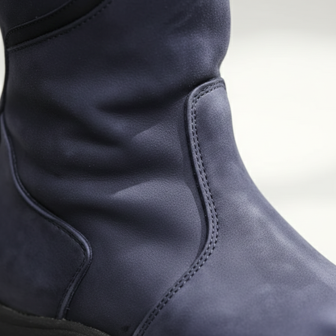 Waterproof Boots Knee High Orthopedic for Women in Vegan Leather with Adjustable Strap
