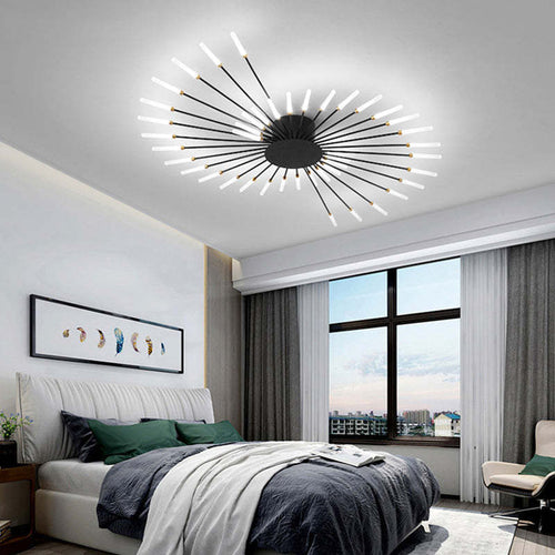 Ceiling Light Flush Mount LED with Linear Spiral Burst Design for Living Room