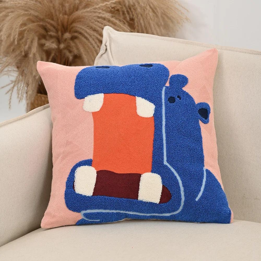 Decorative Throw Pillow Covers for Sofa with Nordic Animal Embroidery and Cushion Design