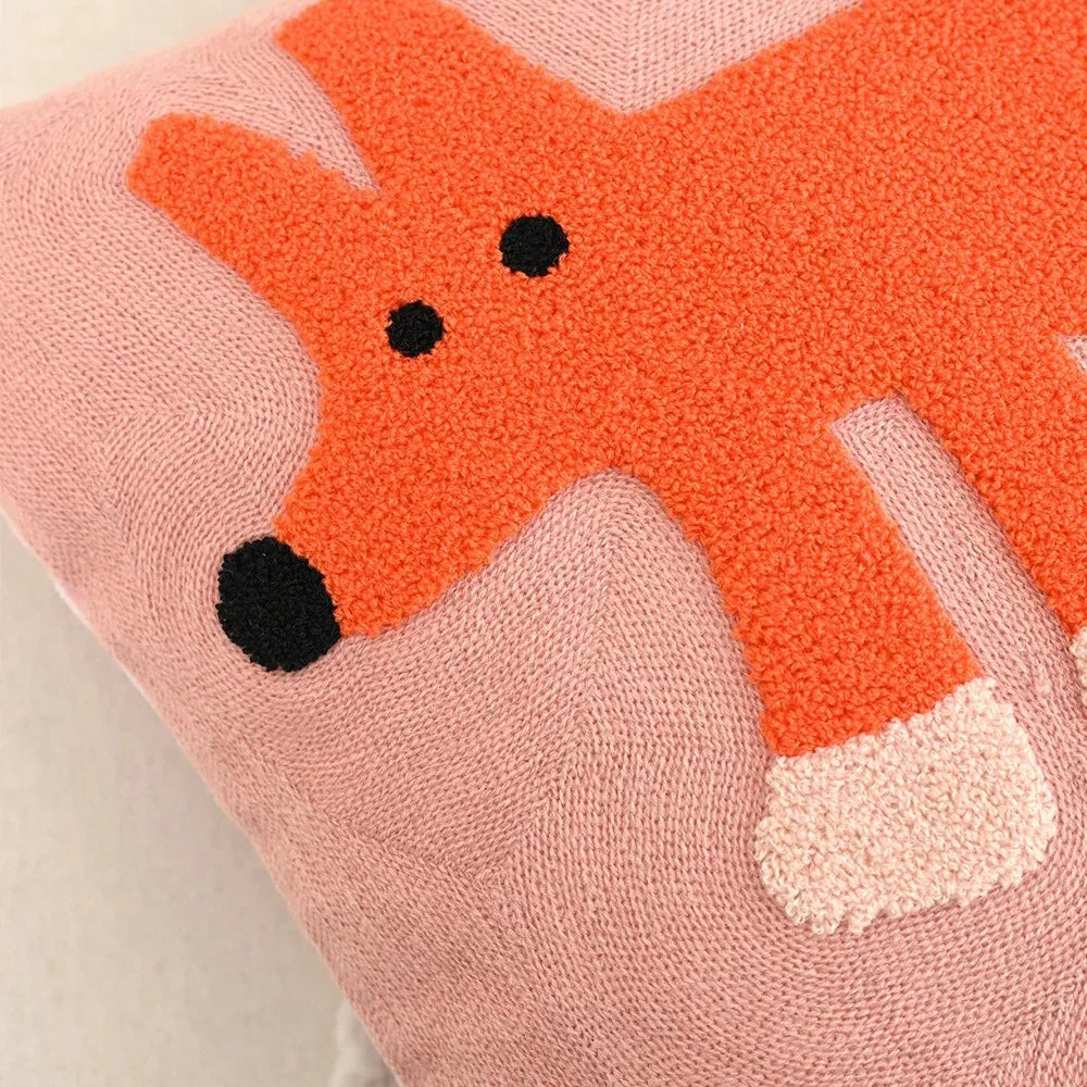 Decorative Throw Pillow Covers for Sofa with Nordic Animal Embroidery and Cushion Design