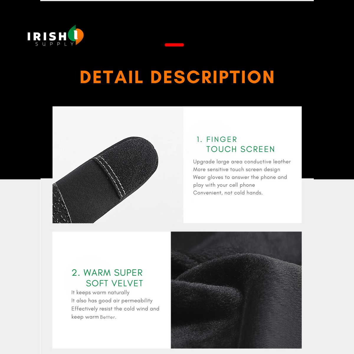 Thermal Gloves Water Resistant Winter Pair for Cycling and Outdoor Sports