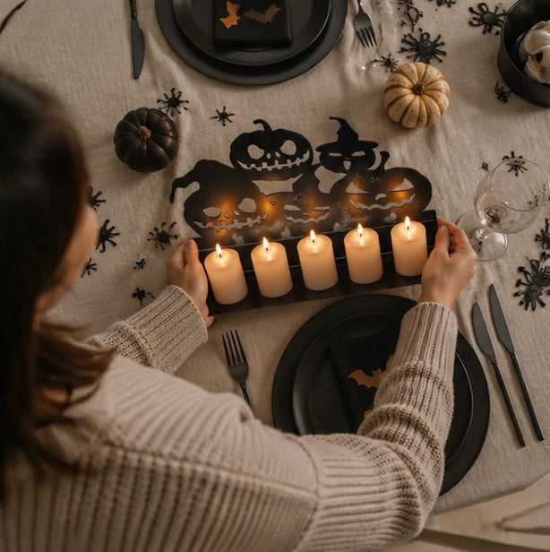 Halloween Decorations Iron Art Candle Holder Metal Standing Prop for Mantels and Entryways